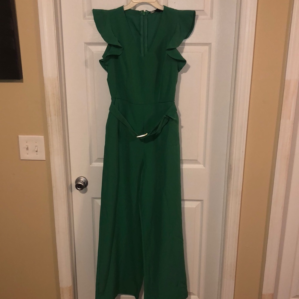 New York & Company Flutter-Sleeve Belted Jumpsuit - image 2